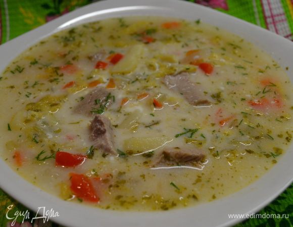 Далее добавляем нашинкованную капусту,болгарский перец,приправу и зелень.Доводим до готовности и даём постоять нашим щам мин.10 и подаём разлив по тарелкам,по желанию добавить сметаны и свежей зелени.
Приятного Всем аппетита!!!