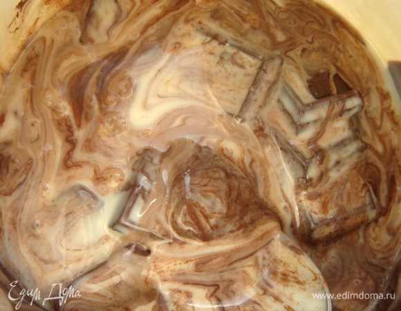 На водяной бане растопить шоколад,добавить сгущённого молока,ванили,соли и ароматизатора.Немного уварить массу,снять с огня и охладить.