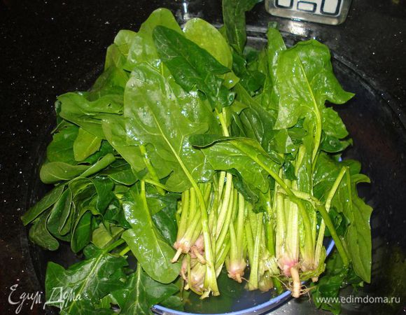 промываем шпинат,а то в нем у нас можно улитку встретить)