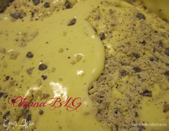 Добавить сухую смесь(муку, орехи, шоколад)