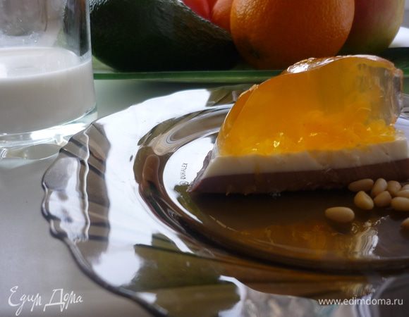 После полного застывания шоколадного слоя - желе готово.