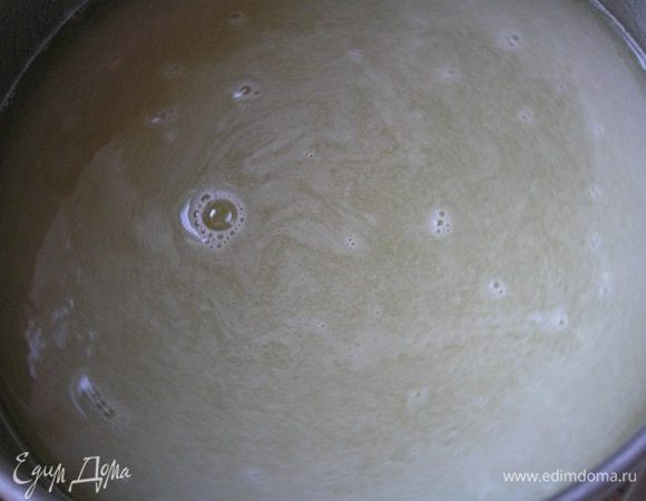 Довести до кипения, после чего уменьшить огонь. Кипятить на медленном огне в течение 5 минут, затем остудить.