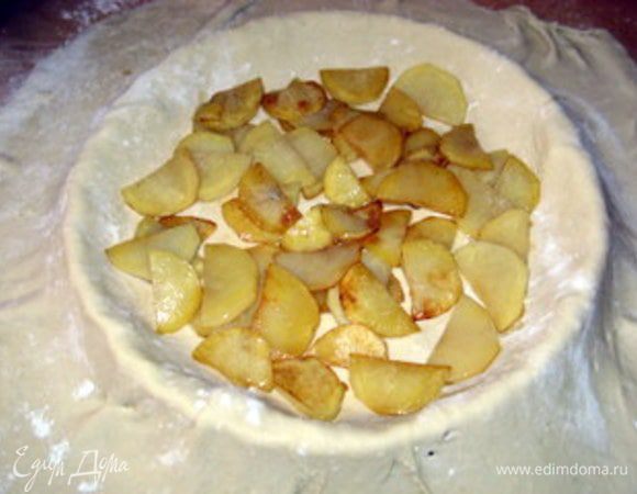 Выложить слой картофеля