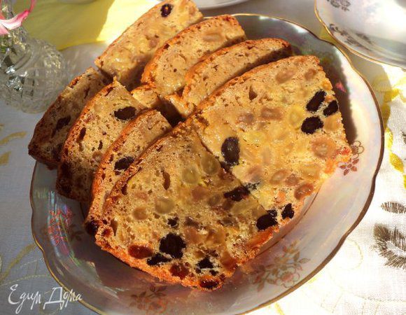 Подавать кекс, порезав на кусочки.