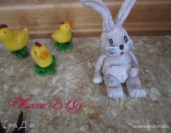 Когда курочки высохнут их можно посадить на травку или сделать ножки из спагетти или фунчезы и поставить на торт или любой десерт.