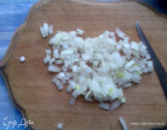 Лук нарежьте небольшими кубиками. 