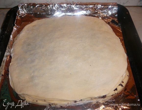 Проделать то же самое с остальным тестом. Получается 4 слоя теста и 3 слоя мака.