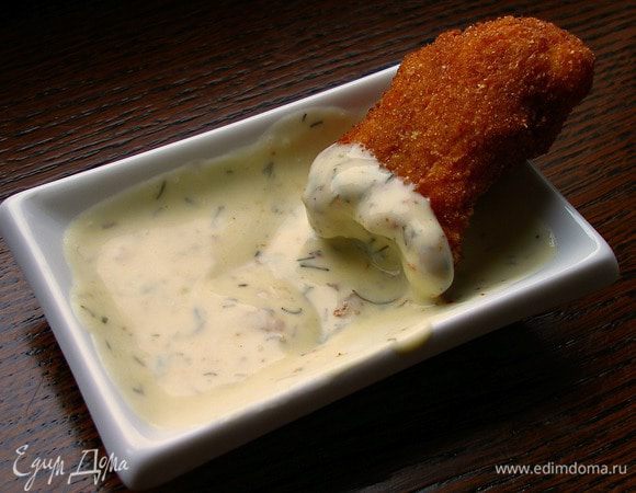 Смешать все ингредиенты для соуса до однородной массы. Макать "пальчики" в соус и наслаждаться!