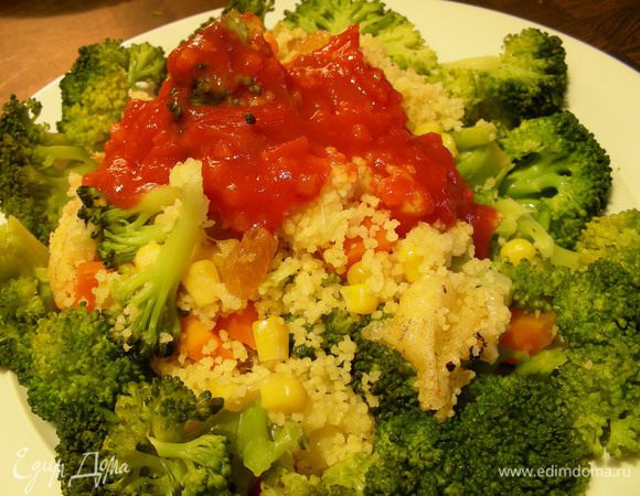 И мой вариант с брокколи, порция небольшая, поэтому горку не очень видно))).