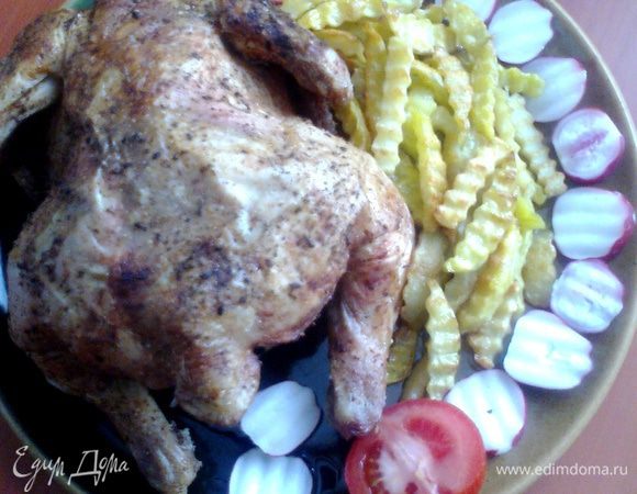 Картофель Фри подаём к курочке,приготовленной на соли(www.edimdoma.ru/retsepty/40643)