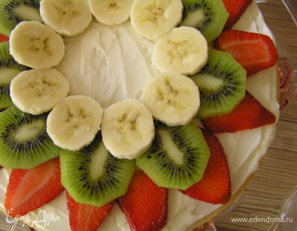 следом кружочки банана (следите за тем, чтобы толщина фруктов была одинаковой),