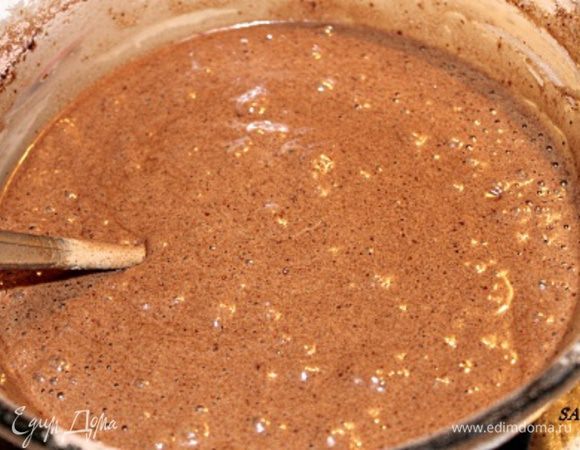 Вот такая смесь получилась в конце смешивания. У меня она осела примерно на треть.