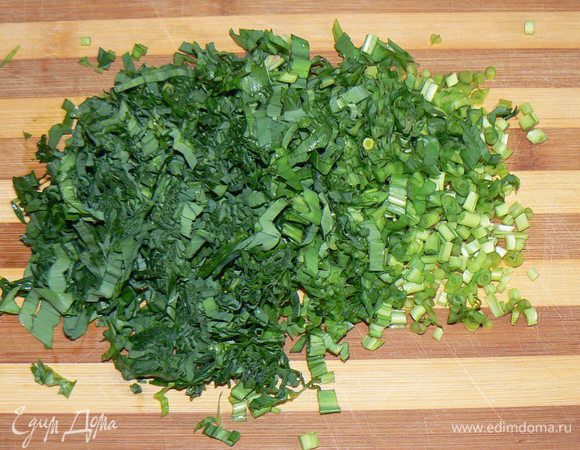 Черемшу порезать..