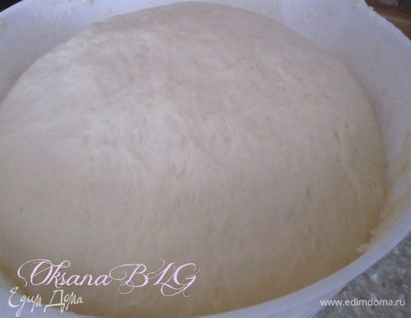 Тесто поставить в глубокую посуду, накрыть полотенцем, оставить на 1-1,5 ч. в теплом месте без сквозняков.