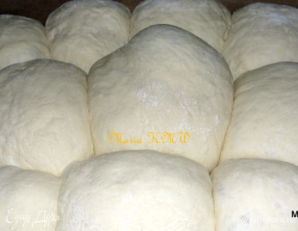 Оставить на 1 час в теплом месте, прикрыв влажным полотенцем.
Далее обмять тесто, сформировать хлеб или шарики из теста. Уложить на противень, дать тесту еще 1 час подойти.