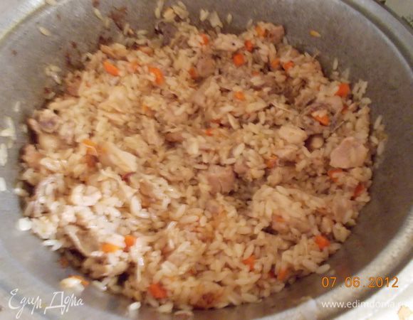 после того, как воды выкипит, опять перемешать