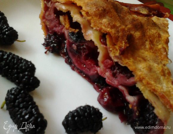 последний корж хорошо смазываем маслом,защипываем края теста и отправляем в предварительно разогретую духовку до 180С примерно на 40 минут.Приятного всем аппетита!