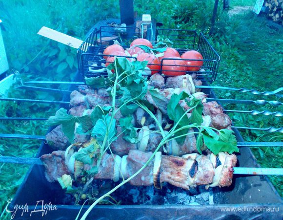 Ароматный и быстрый,не пересушенный шашлык готов!!!)