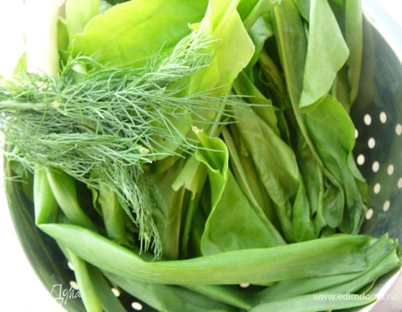 Приготовить начинку.Сварить яйца вкрутую.Вымыть зелень.У щавеля удалить стебельки,оставив только листики. 