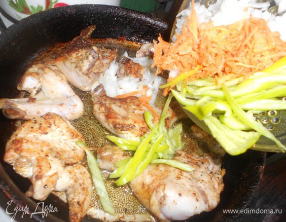 и выложить все в сковороду.