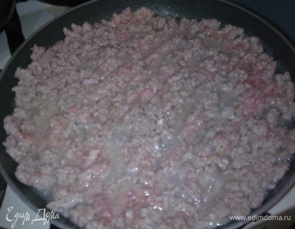 Фарш, ну конечно лучше баранина, но если у вас её нет или не любите, то можно взять говядину или смесь говядины и баранины. Мясо кладём на сухую сковороду, естественно антипригарную, помешивая жарим, солим, перчим, добавляем корицу. Если не переносите её, то можно не добавить, но поверьте с ней это что-то!!!