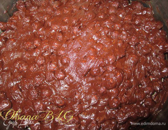 Получившуюся массу выложить в подготовленную форму (22 см)