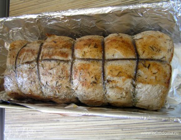 Переложить в форму для запекания, застеленную фольгой, 