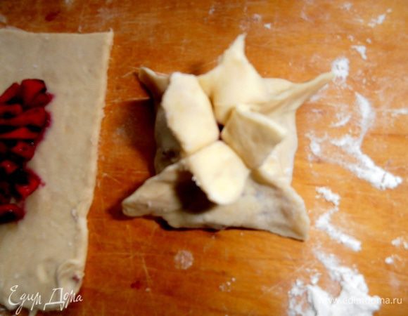 Защипываем 4 края-шва.