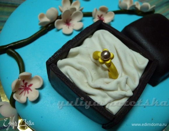 Отправить в холодильник до полного застывания крема. В это время делаем мастику и украшалки :-)Украшение у нас тематическое. 
