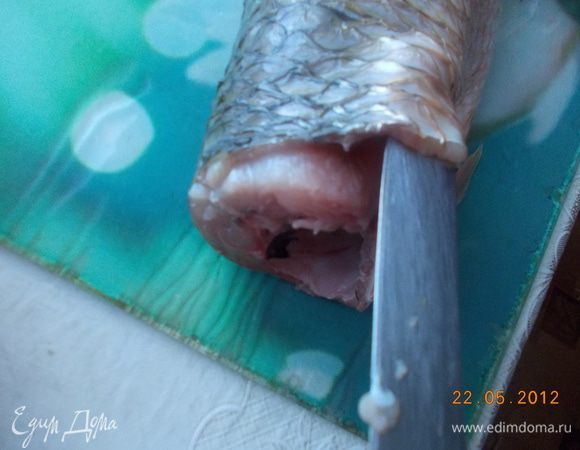 Кожу очень аккуратно,не повредив её, снять.