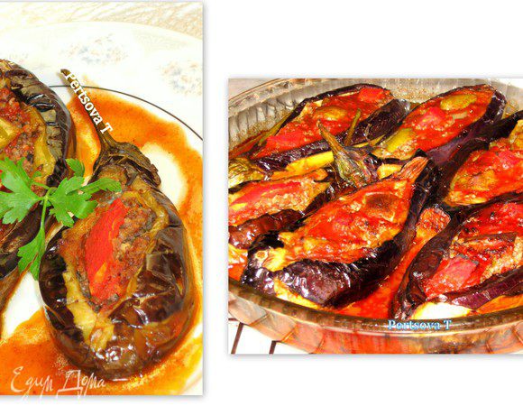 Духовку разогреть 200 гр , кладем баклажана на 20 минут. Блюдо готова.
Подавать с рисом , Приятного аппетита !