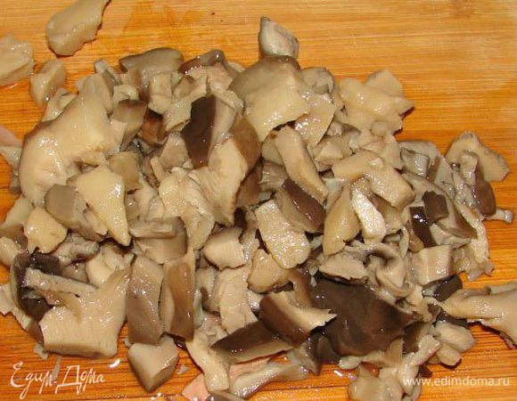 Вешенки порезать кусочками