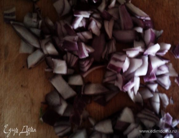 Далее лук с чесноком