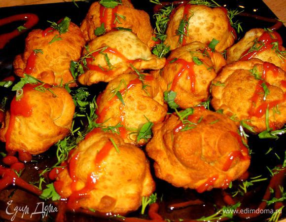 Обжаривайте пельмени во фритюре до золотистого цвета.
Вот и готовы пельмешки!!! Приятного аппетита!!!