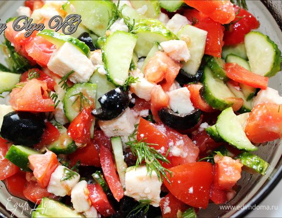 Ну а после приготовила вкусняцкий салатик!!!)