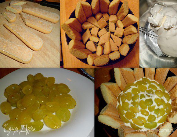 Нам понадобится разъемная форма, в которой будем собирать наш торт. Каждую палочку печенья надрезаем по косой и складываем в форму в виде короны.