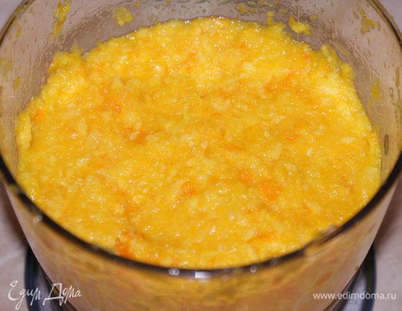 Пюрировать до относительно однородного состояния (можно с кусочками).