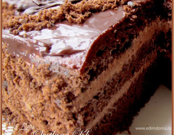 Я не дала ему хорошо застыть, почти сразу разрезала, потому что запах шоколада сводил меня с ума....