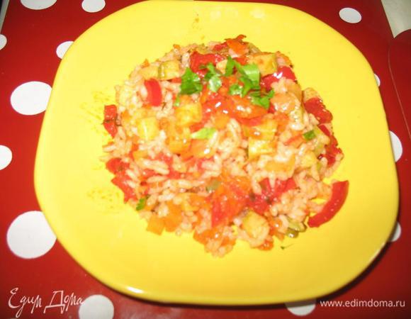 Перед едой можно смешать рис с овощами