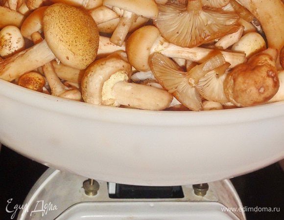 Грибы разберите и хорошо промойте.