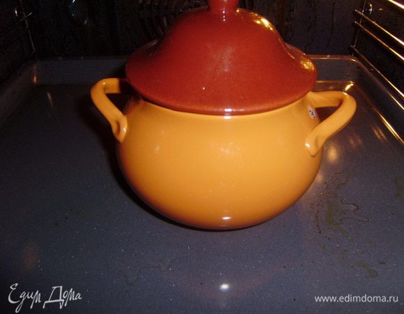 Поставить в духовку, довести до кипения при 180 градусах, а затем оставить на 5-10 минут и подавать к столу.
Приятного аппетита!