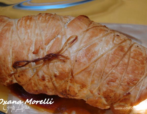 Снять шпагат с рулета.