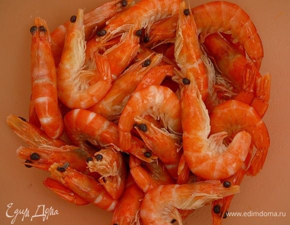 Креветки разморозить при комнатной температуре
