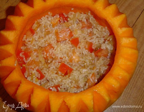 этой смесью начиняем тыкву.