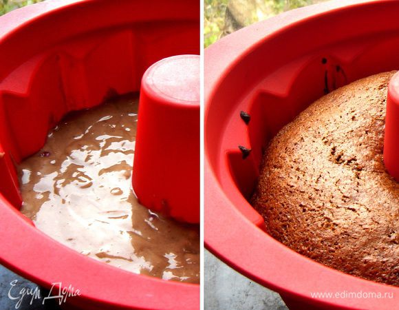 Перелить тесто в форму диаметром 24 см. Выпекать при 180*С около 40-45 минут. Готовый кекс остудить в форме, переложить на тарелку и украсить узором из растопленного шоколада,сахарной глазурью (1 ст.л. лимонного сока+1 ст.л. горячей воды+150гр сахарной пудры) или просто присыпать сахарной пудрой. Приятного чаепития!