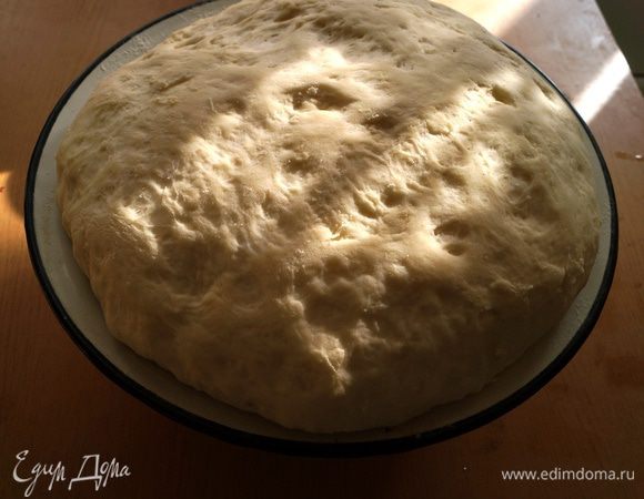 В теплой воде развести соль, сахар и дрожжи. Добавить растительное масло и муку, замесить крутое эластичное тесто. Накрыть тесто полотенцем и поставить в теплое место подходить на 1 час.