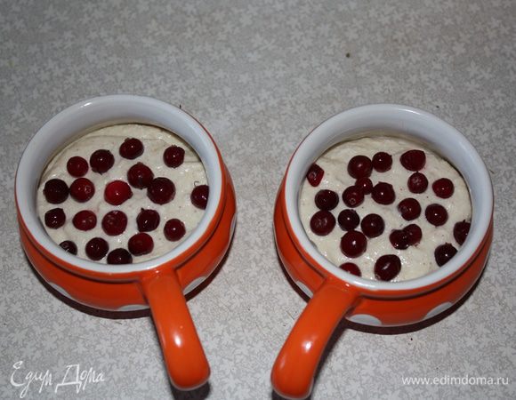 Смазать формочки слив. маслом и посыпать мукой, разложить в них творожную массу и запекать в разогретой до 190 градусов духовке 25 минут до румяной корочки.