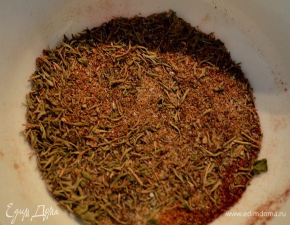 Разогреть духовку до 200 гр.
Смешать 7 первых  перечисленных ингредиентов.