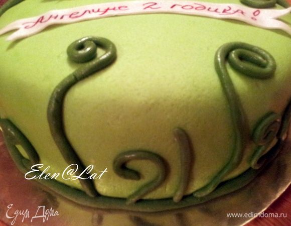 и закрутить в разного размера улиточек, приклеить с помощью капелек воды на торт.
