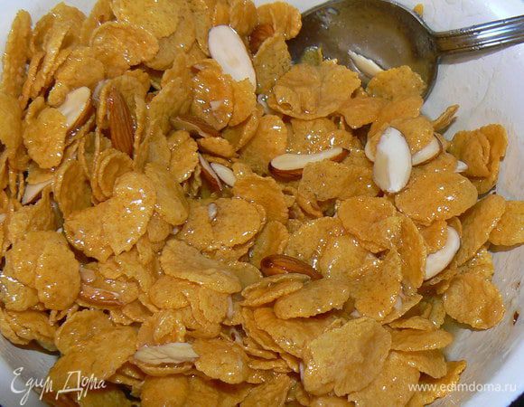 теперь добавить хлопья